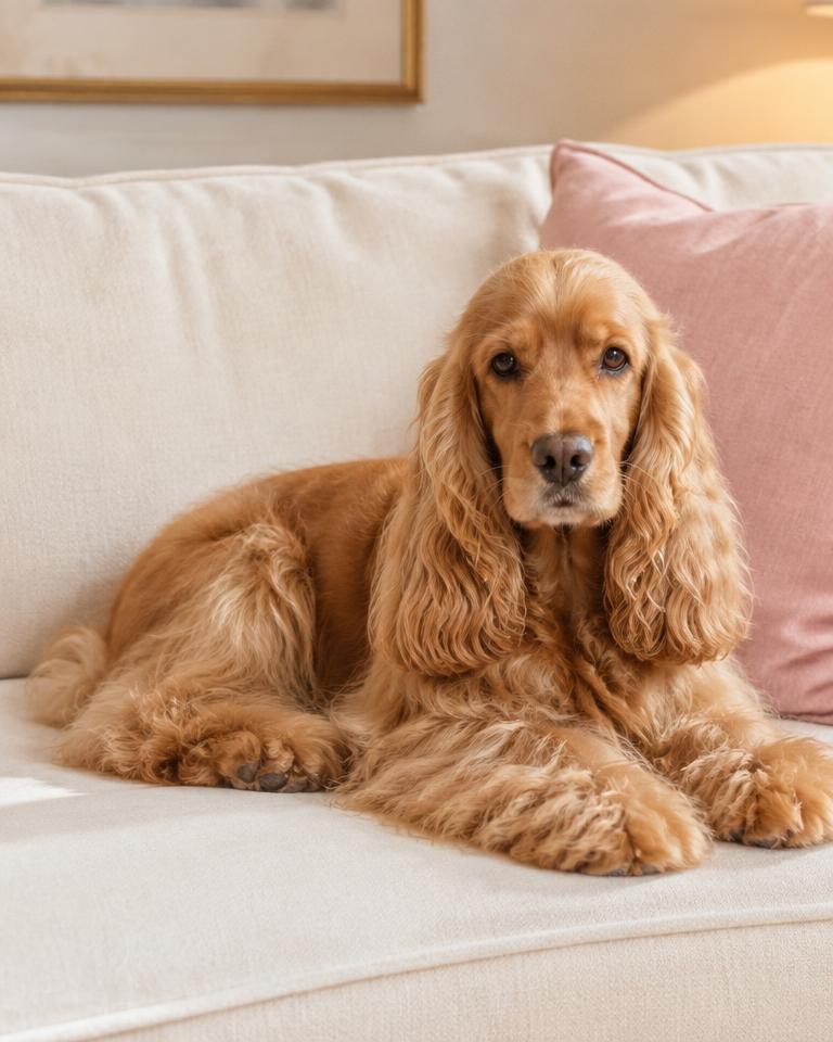 Cocker après brossage